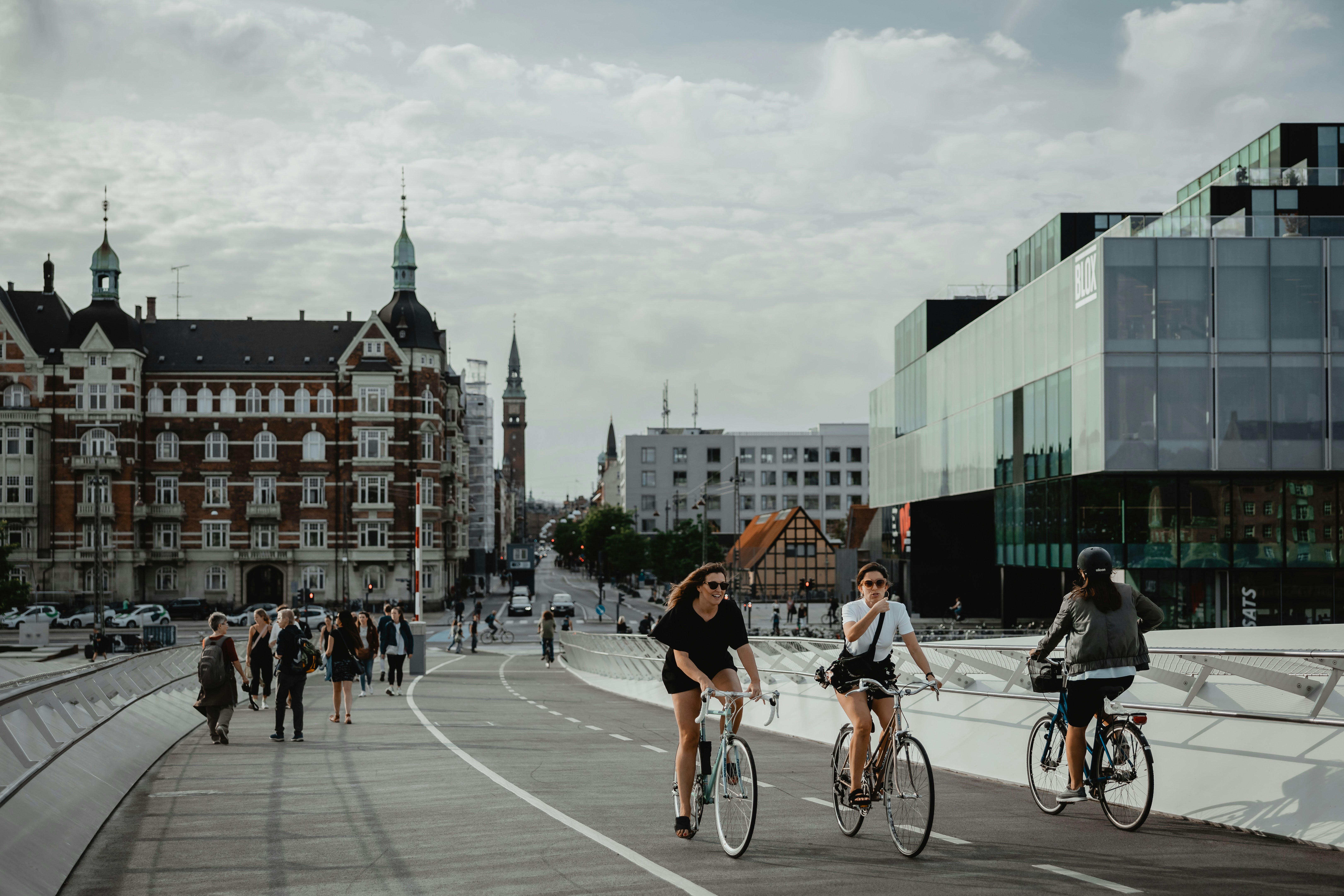 People riding bicycles in Copenhagen